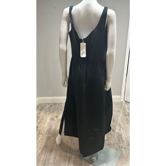 Akris Punto Black Mix Media Midi Dress with D-Ring Belt Size 14 - Picture 9 of 13